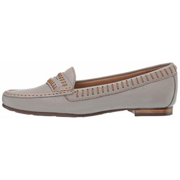 Driver Club USA 5 Penny Loafers Gray Leather New - Picture 5 of 6